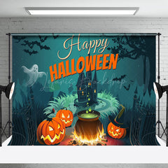 Kürbis Herrenhaus Schläger Glücklich Glücklich Halloween Party Hintergrund