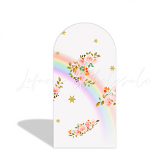 Rainbow Flora Unicorn Einhorn Blumen Regenbogen Happy Birthday Bogenwand Abdeckung Deko