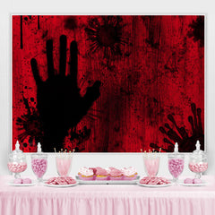 Rot Und Schwarz Beängstigend Handabdruck Halloween Party Hintergrund