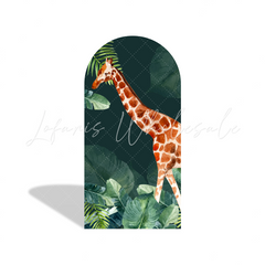 Safari Jungle Wild Dschungel Happy Birthday Bogenhintergrund Abdeckung Tropisch Grün Deko