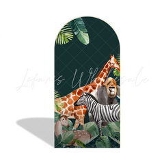 Safari Jungle Wild Thema Happy Birthday Bogenhintergrund Stoffbezug Tiere Zoo Party Deko