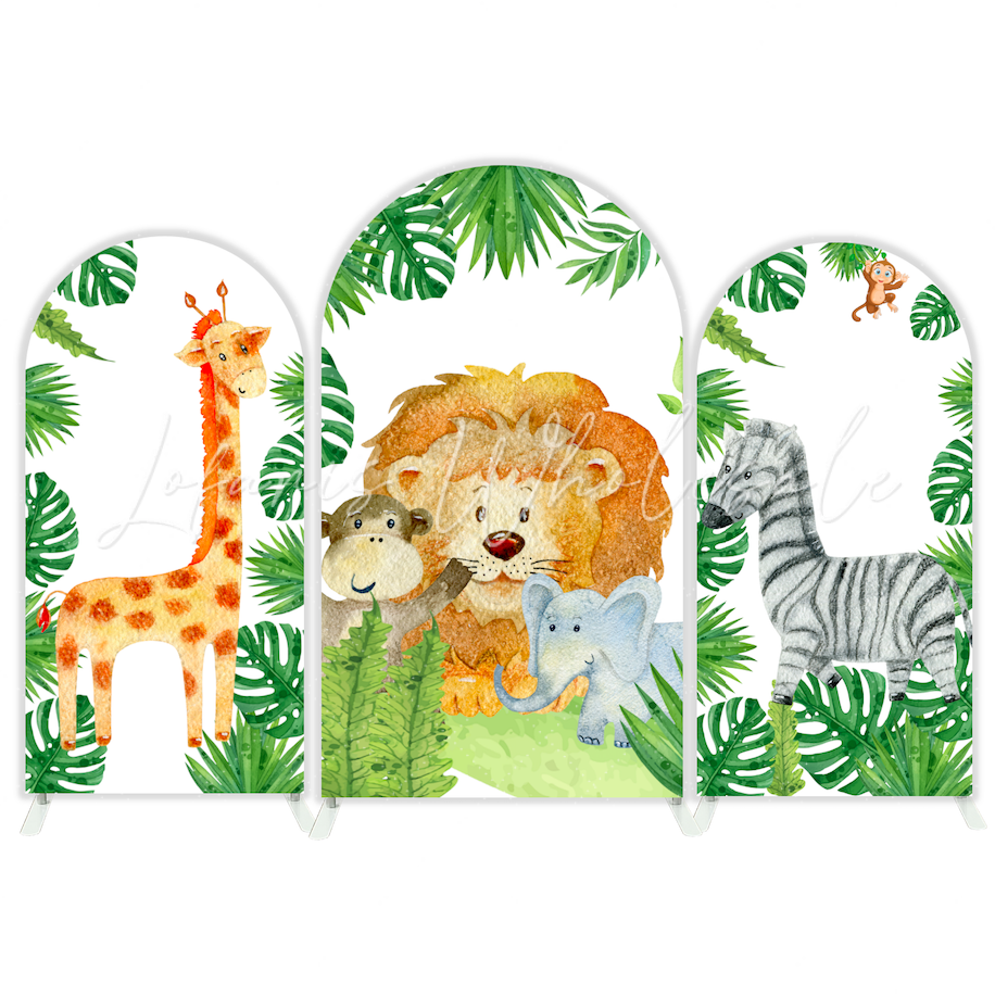 Safari Wild Jungle Birthday Baby Shower Party Bogenwand Abdeckung Urwald Tiere Grün Party Deko