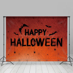 Einfach Spinne Web Fledermäuse Feiern Glücklich Halloween Hintergrund