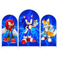Sonic Cartoon Happy Birthday Party Bogenhintergrund Abdeckung Blauer Igel Rennspiel Jungen Deko