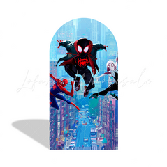 Spiderman Theme Birthday Party Bogenwand Abdeckung Spinne Superheld Netz Stadt Skyline Deko