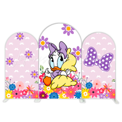 Spring Flower Donald Duck Cartoon Happy Birthday Bogenhintergrund Frühling Blumen Deko