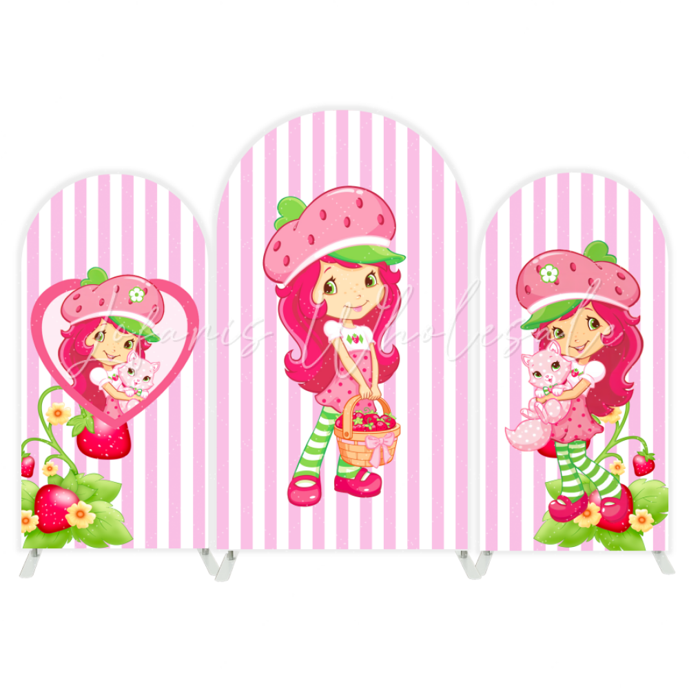 Strawberry Erdbeere Süß Thema Chiara Bogen Abdeckung Sommer Picknick Party Hintergrund