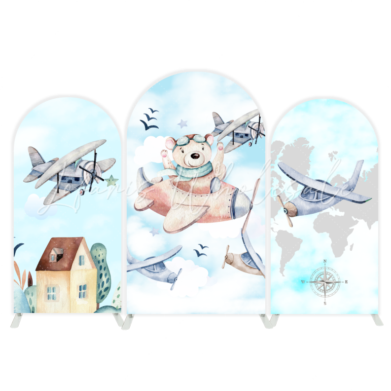 Teddy Bear Arch Birthday Party Bogenhintergrund Abdeckung Kuschelbär Baby Shower Braun Deko