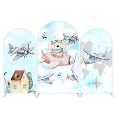 Teddy Bear Arch Birthday Party Bogenhintergrund Abdeckung Kuschelbär Baby Shower Braun Deko