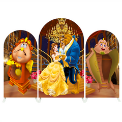 The Beauty And The Beast Birthday Baby Shower Party Bogenhintergrund Abdeckung Rose Tanz Deko