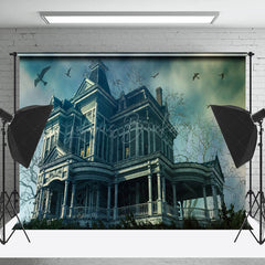Jahrgang Verlassen Villa Vogel Halloween Hintergrund