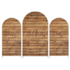 Wooden Board Birthday Party Arch Backdrop Wall Cloth Cover Bogenhintergrund Holz Optik Brett Deko