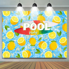 Gelb Zitrone Blatt Blau Schwimmbad Party Sommer Hintergrund
