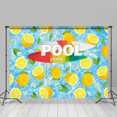 Gelb Zitrone Blatt Blau Schwimmbad Party Sommer Hintergrund