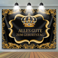 Schwarz Gold königlich Krone Geburtstag Hintergrund