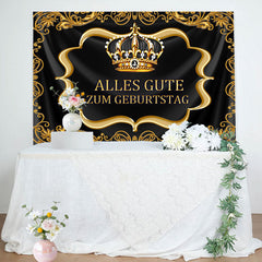 Schwarz Gold königlich Krone Geburtstag Hintergrund