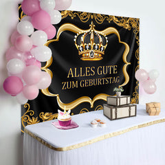 Schwarz Gold königlich Krone Geburtstag Hintergrund