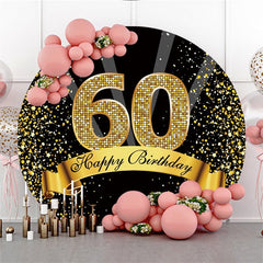 Schwarz Gold 60 Geburtstag Funkeln Schleife Runden Party Hintergründe