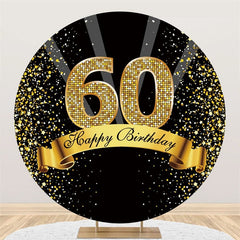 Schwarz Gold 60 Geburtstag Funkeln Schleife Runden Party Hintergründe