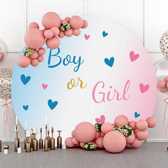 Junge Oder Mädchen Blau Rosa Liebe Babydusche Kreis Hintergrund