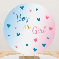 Junge Oder Mädchen Blau Rosa Liebe Babydusche Kreis Hintergrund