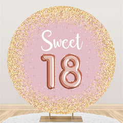 Kreis Gold Funkeln Licht Rosa 18 Geburtstag Hintergrund
