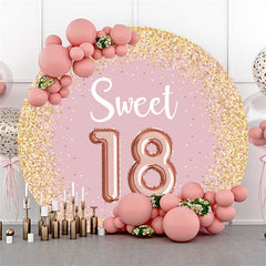 Kreis Gold Funkeln Licht Rosa 18 Geburtstag Hintergrund
