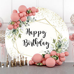 Kreis Grün Blätter Funkeln Glücklich Geburtstag Hintergrund