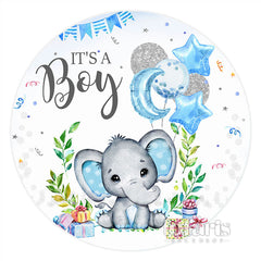 Kreis Es ist A Junge Elefant Baby Dusche Hintergrund Banner