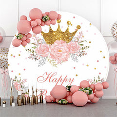 Krone Funkeln Rosa Rose Geburtstag Hintergrund Für Mädchen