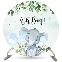 Elefant Und Ballon Oh Junge Kreis Baby Dusche Hintergrund