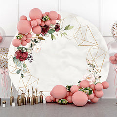 Engagement Blumen Marmorierung Runden Hochzeit Hintergrund