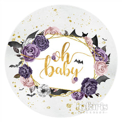 Blumen Niedlich Halloween Schläger Kreis Babydusche Hintergrund