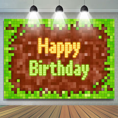 Game Pixel Green Brown Boy Alles Gute zum Geburtstag Hintergrund