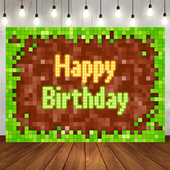 Game Pixel Green Brown Boy Alles Gute zum Geburtstag Hintergrund