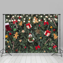 Funkeln Und Grün Weihnachten Baum Dekoration Hintergrund