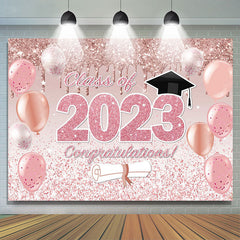 Funkeln Rosa Ballon Glückwunsch 2024 Grad Hintergrund
