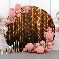 Gold Hell Stern Runden Schwarz Geburtstag Party Hintergrund