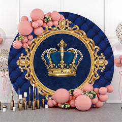 Gold Krone Blau Mädchen Geburtstag Party Runden Hintergrund