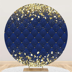 Gold Funkeln Diamanten Runden Marine Blau Geburtstag Hintergrund