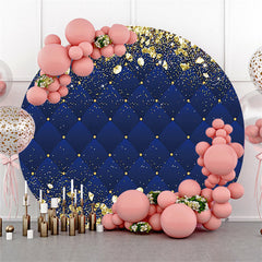 Gold Funkeln Diamanten Runden Marine Blau Geburtstag Hintergrund