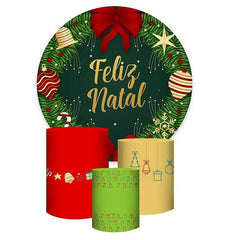 Grün Blätter Und Rot Runden Weihnachten Tag Hintergrund Bausatz