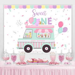 Eis Creme LKW Süss Eins Glücklich 1 Geburtstag Hintergrund