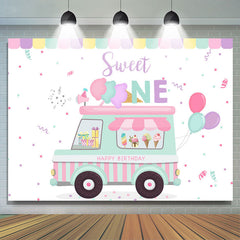 Eis Creme LKW Süss Eins Glücklich 1 Geburtstag Hintergrund