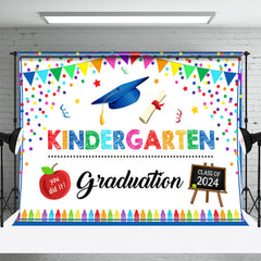 Kindergarten Bunt Wachsmalstift Punkt Abschluss Hintergrund