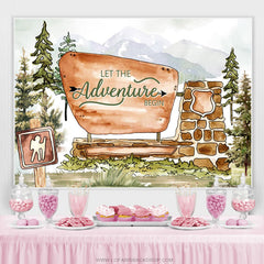 Lasst uns Abenteuer Start Dschungel Thema Babydusche Hintergrund