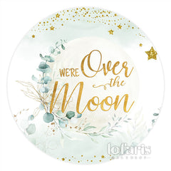 Minze Grün Wir Sind Über Der Mond Kreis Niedlich Hintergrund