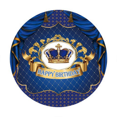 Marine Und Gold Krone Kreis Glücklich Geburtstag Hintergrund