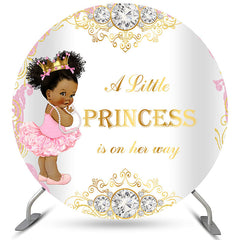 Rosa Weiß Prinzessin Glänzend Runden Baby Dusche Hintergrund