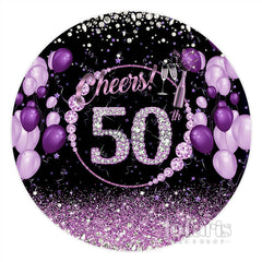 Lila Diamant Prost Zu 50 Kreis Geburtstag Hintergrund